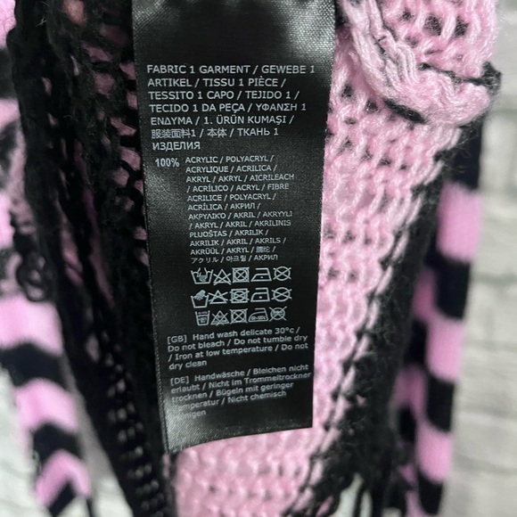 Killstar Size Large Bad Blossoms Knit Sweater Pink And Black Distressed Gothic - Picture 15 of 16